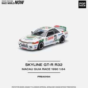 Pop Race Nissan Gt-r R32 Macau Guia Race 1990 Pr640194 1/64