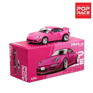 Pop Race Porsche Rwb 997 911 Carrera - Pink 1:64 Scale Diecast Car