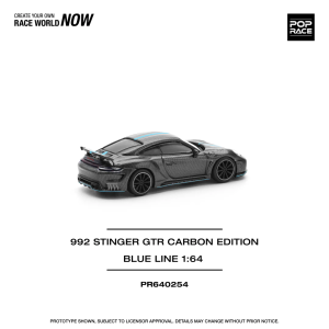 Pop Race Porsche 992 Singer Gtr 911 -carbon Edition- Blue Line 1:64