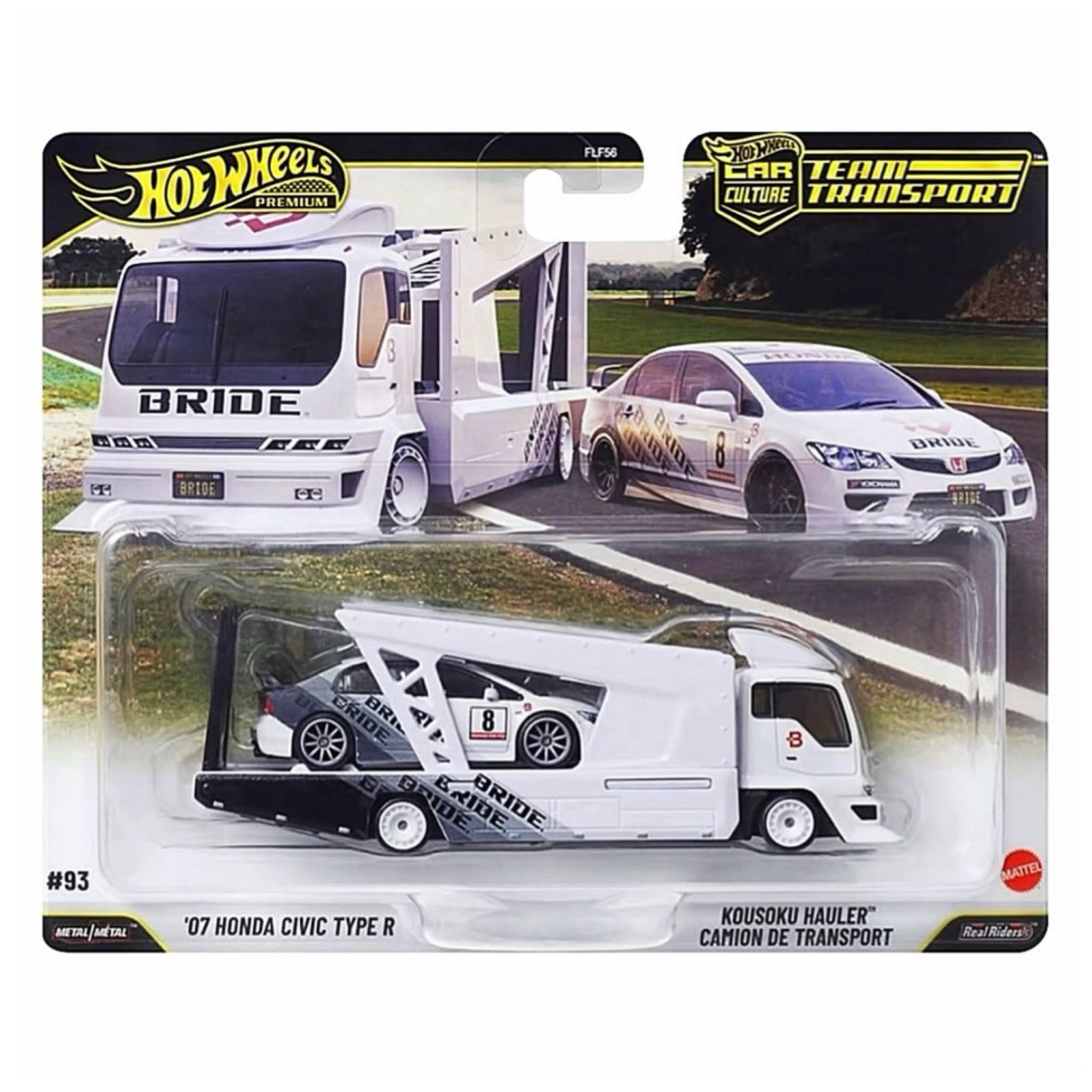 Hot Wheels Premium Team Transport ’07 Honda Civic Type R, Kousoku Hauler Camion De Transport