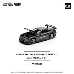 Pop Race  Mazda RX-7 RE Amemiya Widebody Gun Metal PR640255